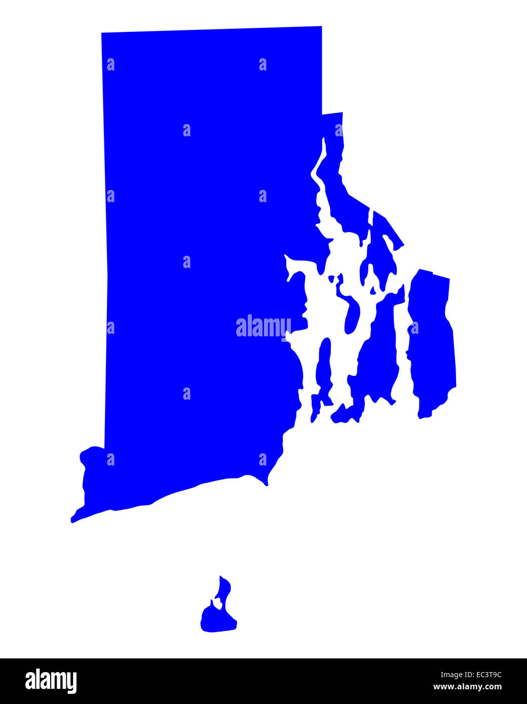 Map of Rhode Island Stock Photo