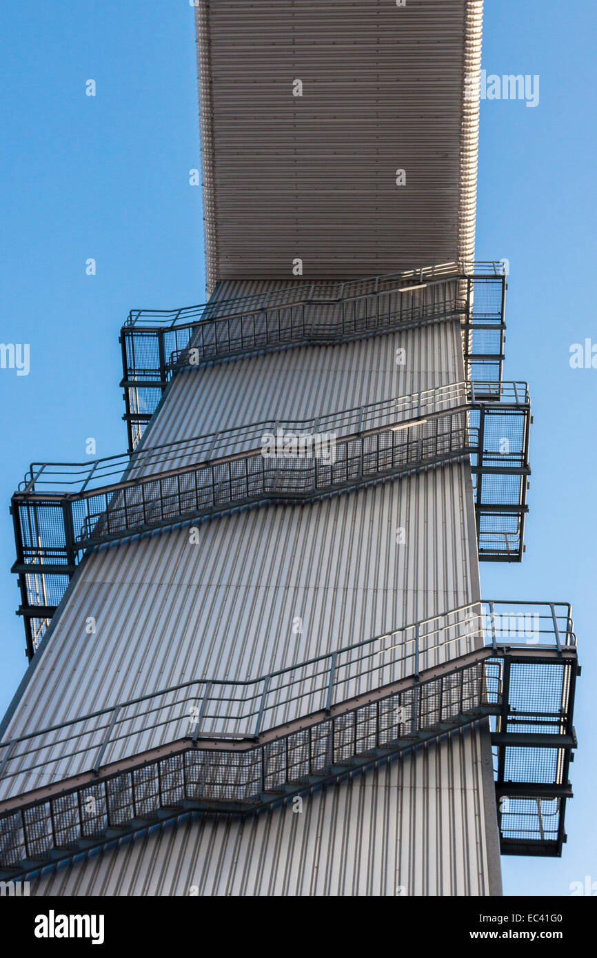 Metal staircase to an industrial building Stock Photo