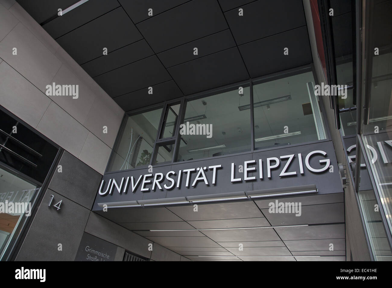 Entrance to the area of the University of Leipzig Stock Photo