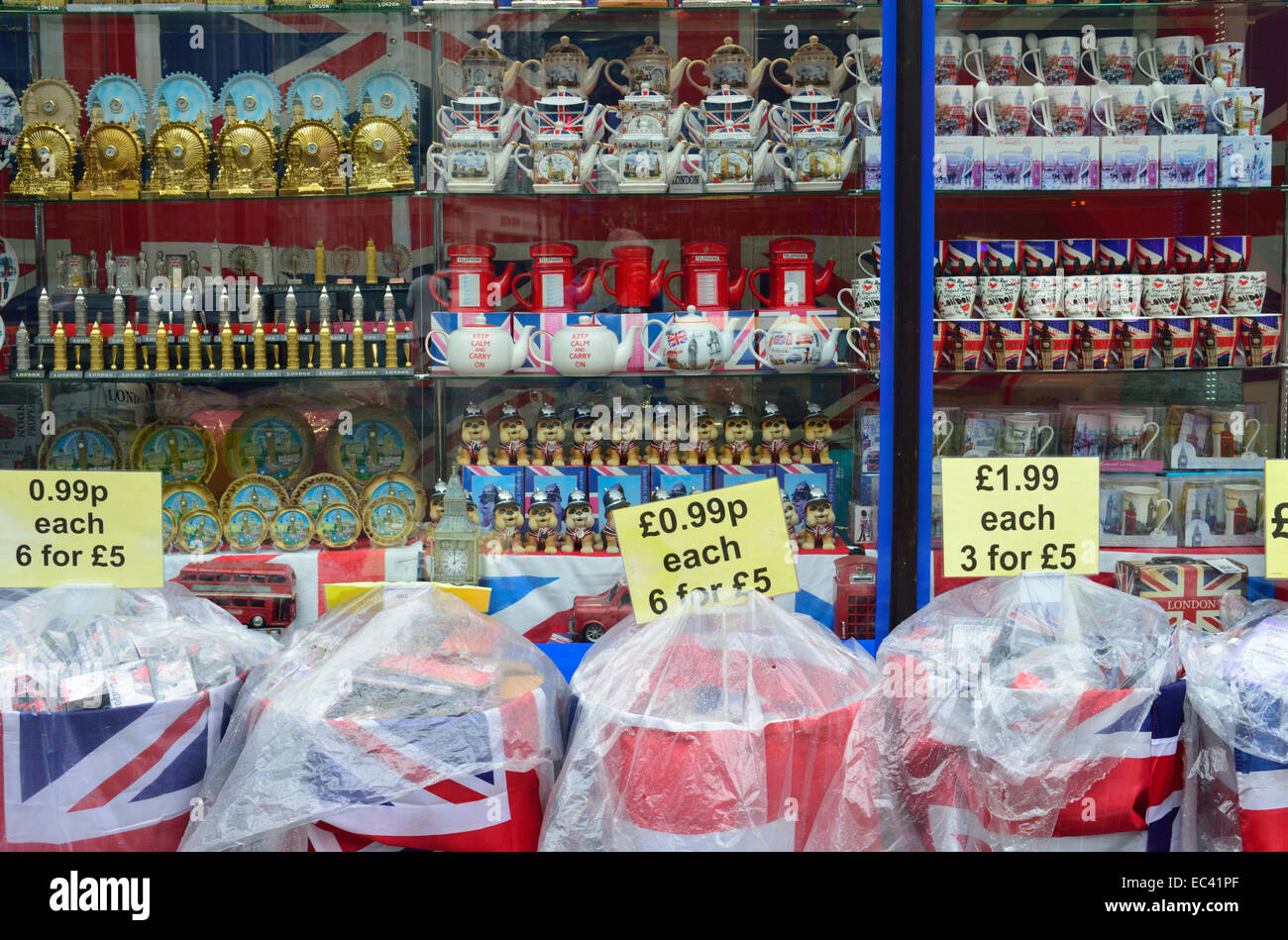 London Souvenir shop, Oxford Street, London, United Kingdom Stock Photo