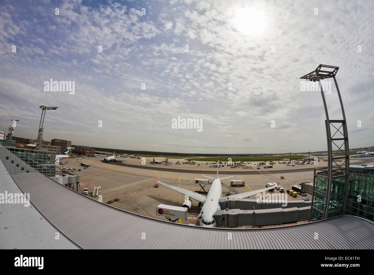 Look on the tarmac of the Airport Frankfurt/Main Stock Photo