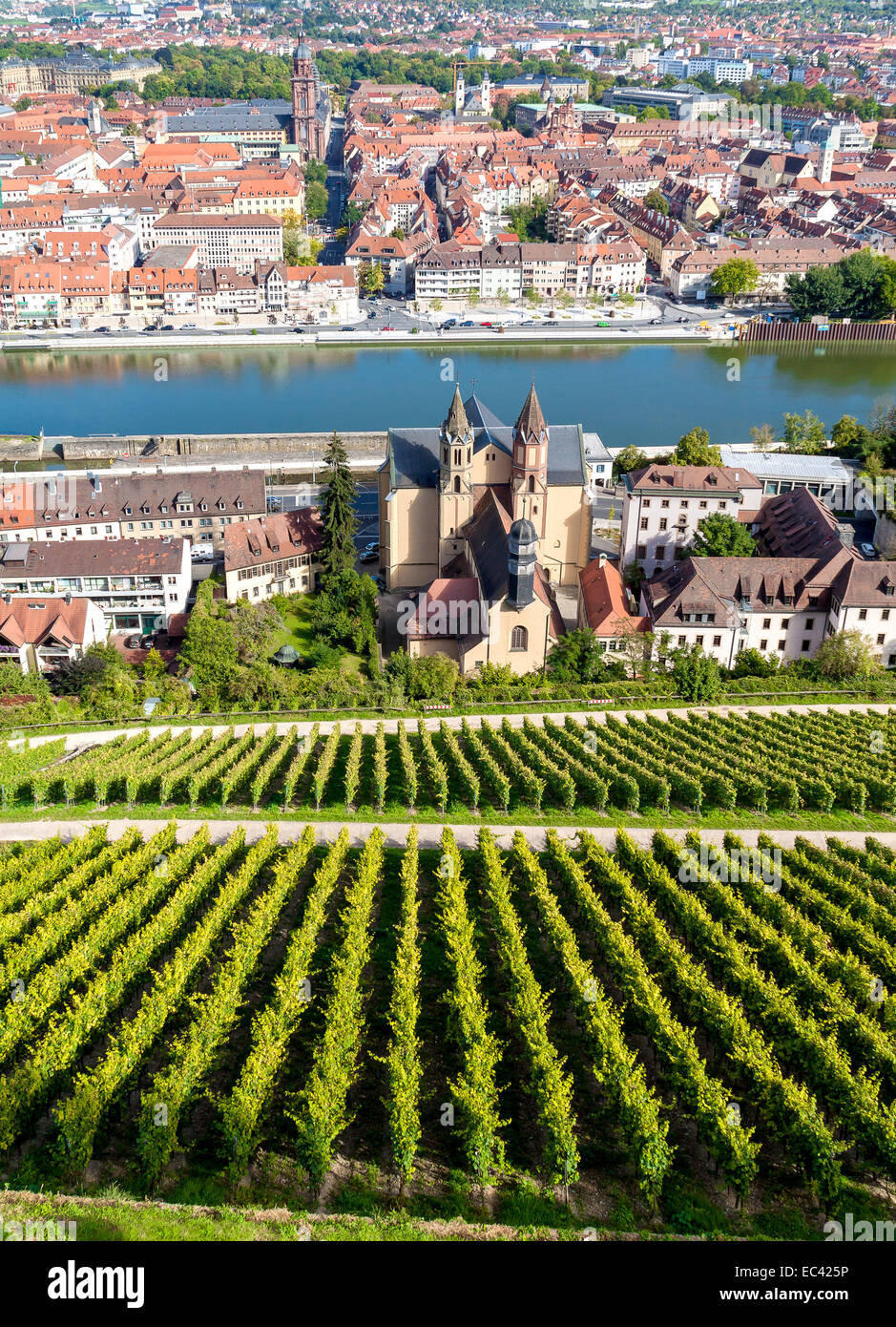 View of a part of the city of Würzburg Stock Photo