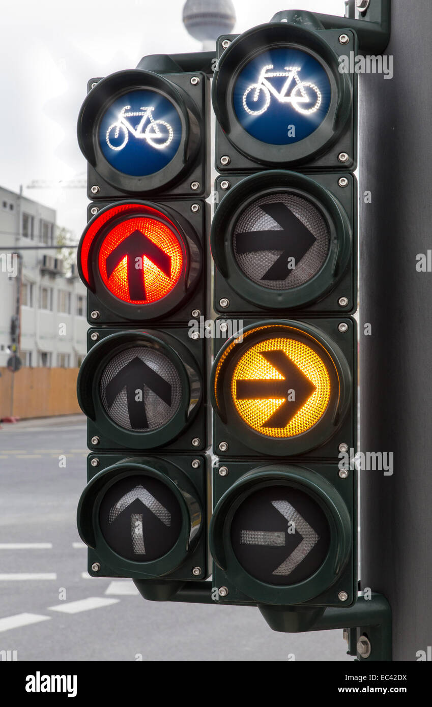 Traffic lights for cyclists Stock Photo
