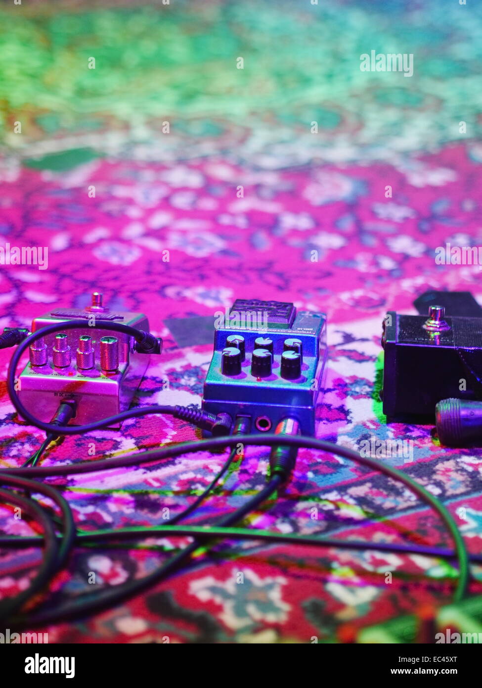 Foot pushing musical wahwah pedal Stock Photo Alamy