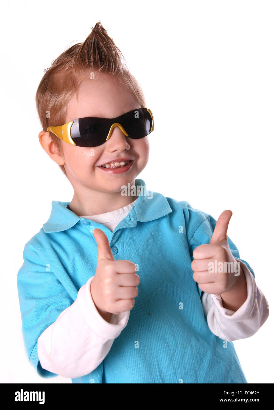 Boy with Sunglasses Stock Photo Alamy