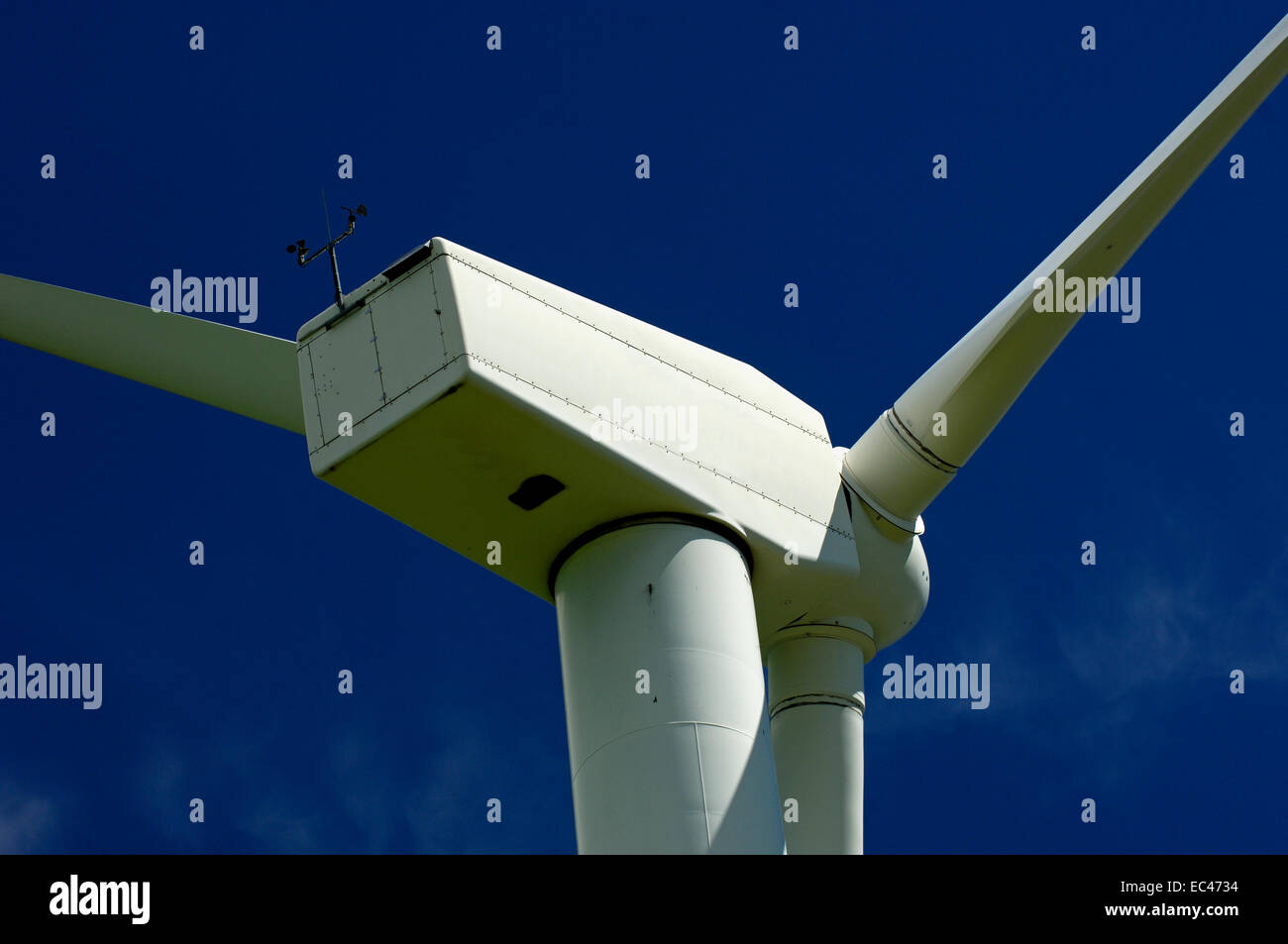 Rotor of a wind turbine against blue sky Stock Photo Alamy