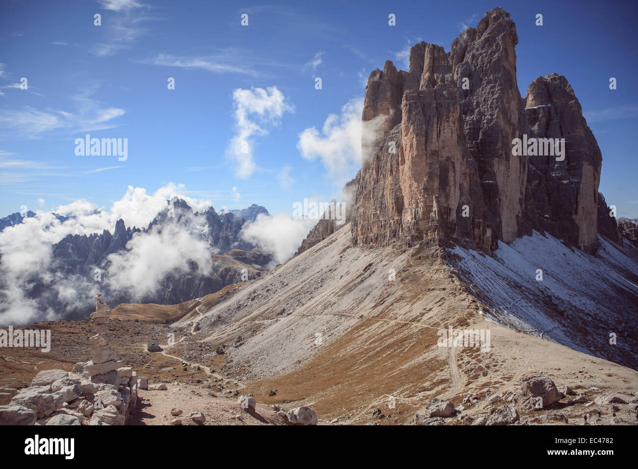 Dolomite Alps, Italy, Europe, Drei Zinnen area at Fall Stock Photo