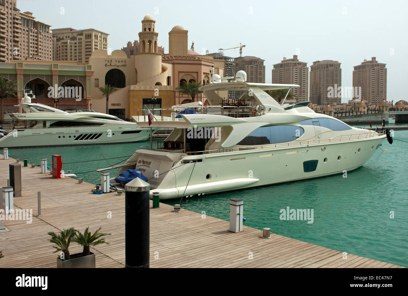 Marina Porto Arabia in the residential area The Pearl, Doha, Qatar Stock Photo