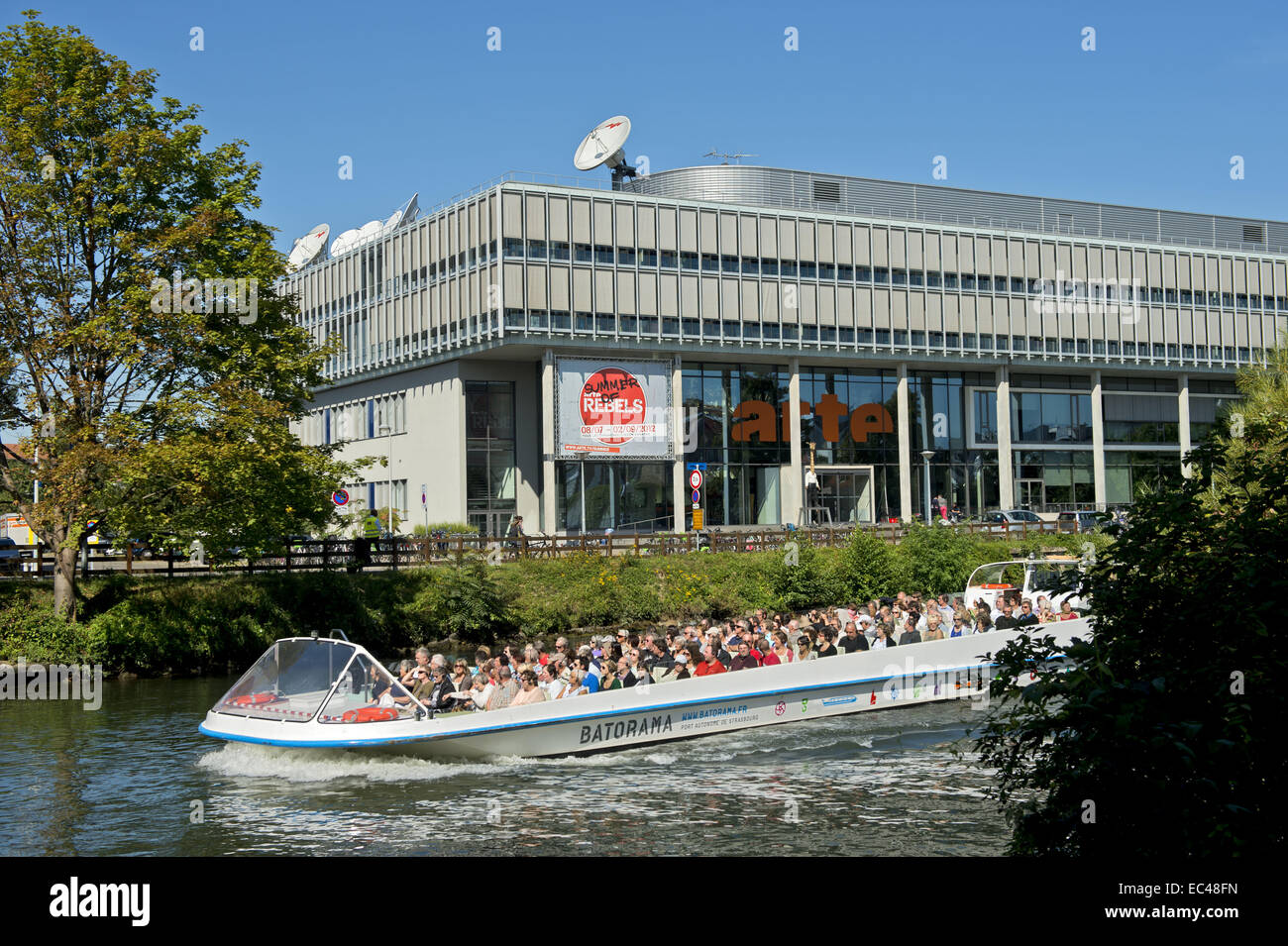Exkursion boat at the headquarters of the FrancoGerman TV network ARTE