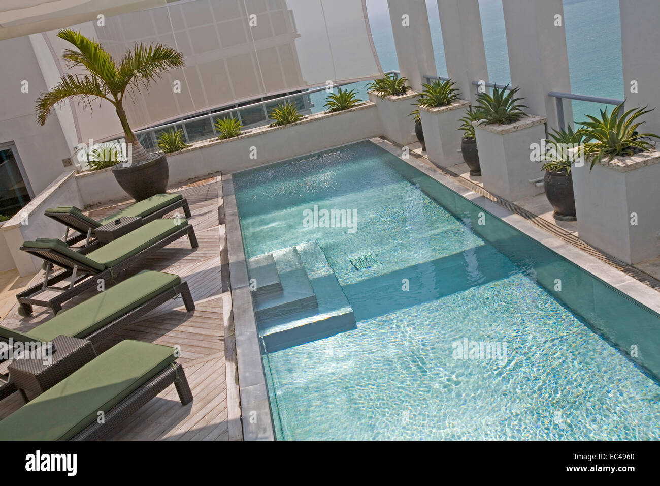 Pool of the 40th Floor Penthouse, Setai Hotel, Miami Beach, Florida, USA Stock Photo