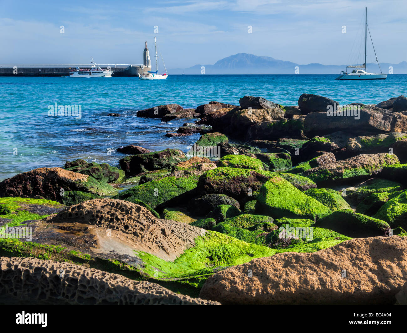 Tarifa Andalusia Spain. View from the port of Tarifa over the