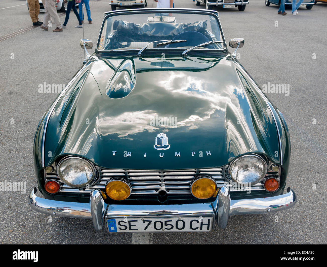 Triumph TR4 built 1961-1965 by Standard Triumph Motor Company at the meeting of historic vehicles on october 12 2013 in Jerez Stock Photo