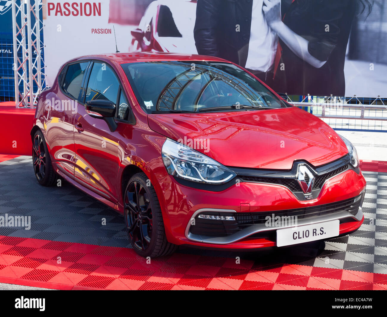 Red car Renault Clio R S on display at a Renaultl exhibition in Jerez,  Andalusia, Spain Stock Photo - Alamy