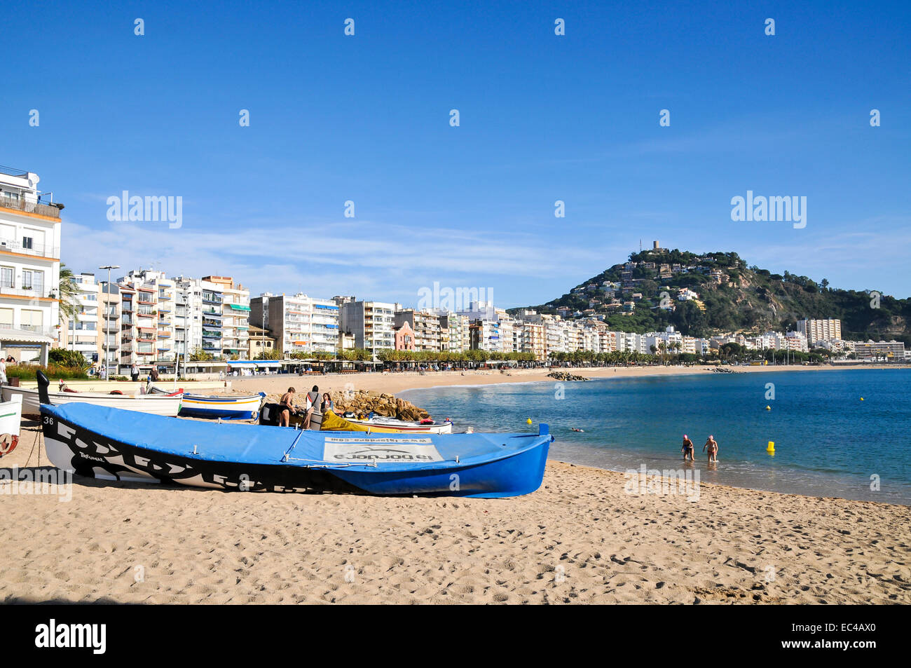 beachfront at Lloret de Mar, Costa Brava, Spain Stock Photo