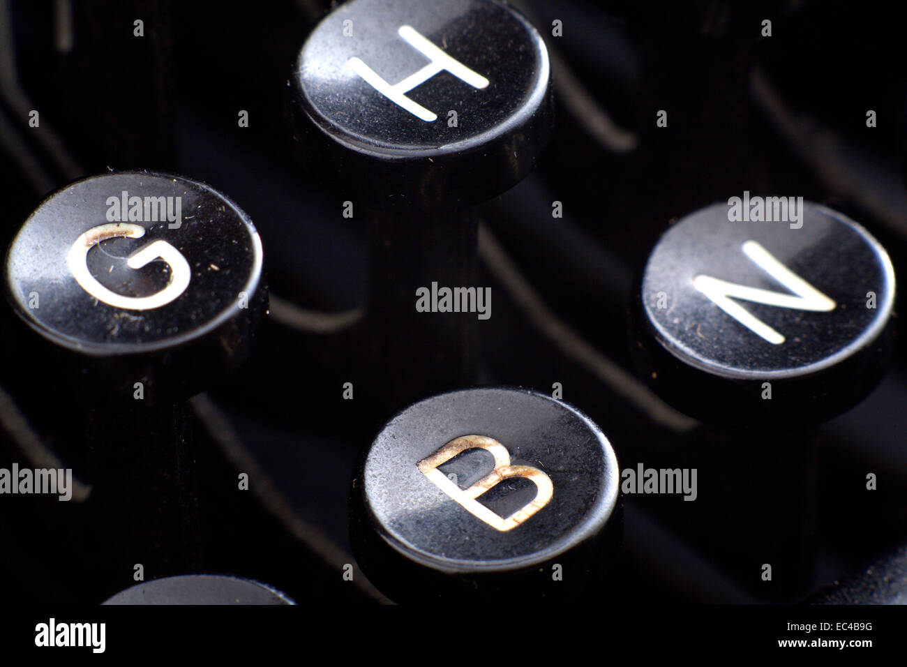 keyboard of a dusty antique typwriter Stock Photo