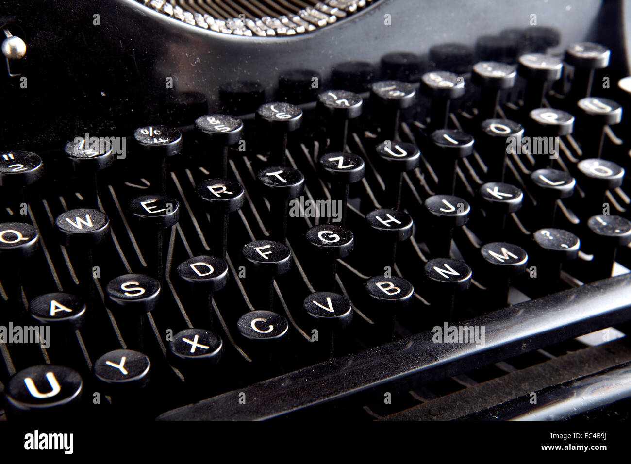 Keyboard of a Dusty Antique Typwriter Stock Photo