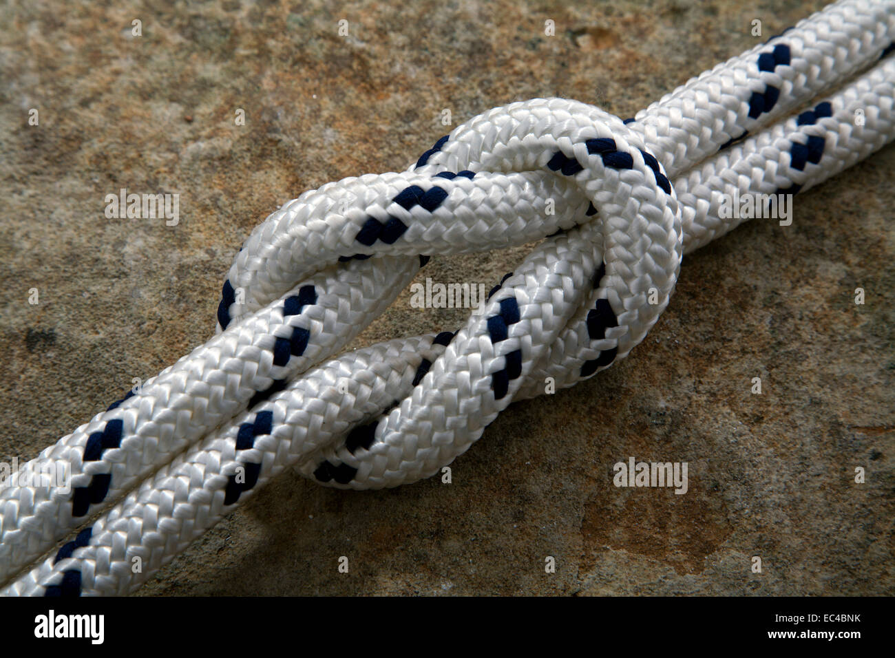 square knote, special knot for sailing and chlimbing Stock Photo