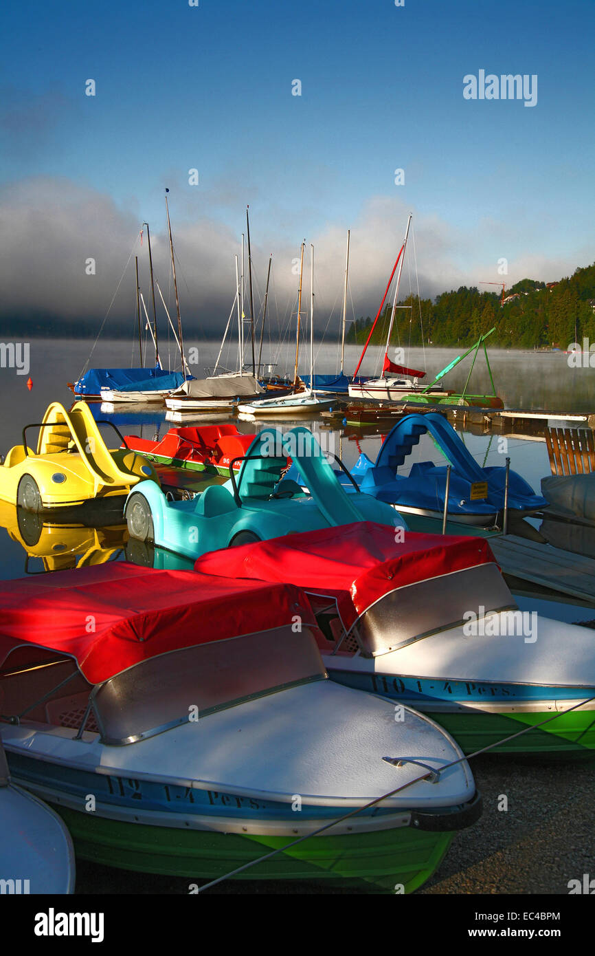 Boats on lake Titisee Stock Photo