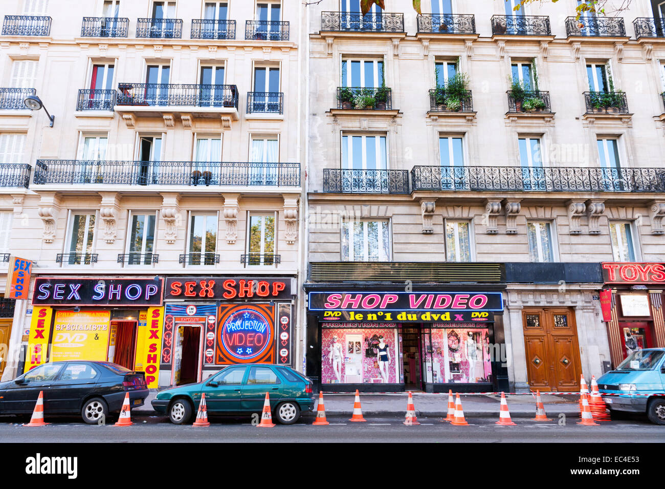 sex shops in the Pigalle quartier Paris, France Stock Photo