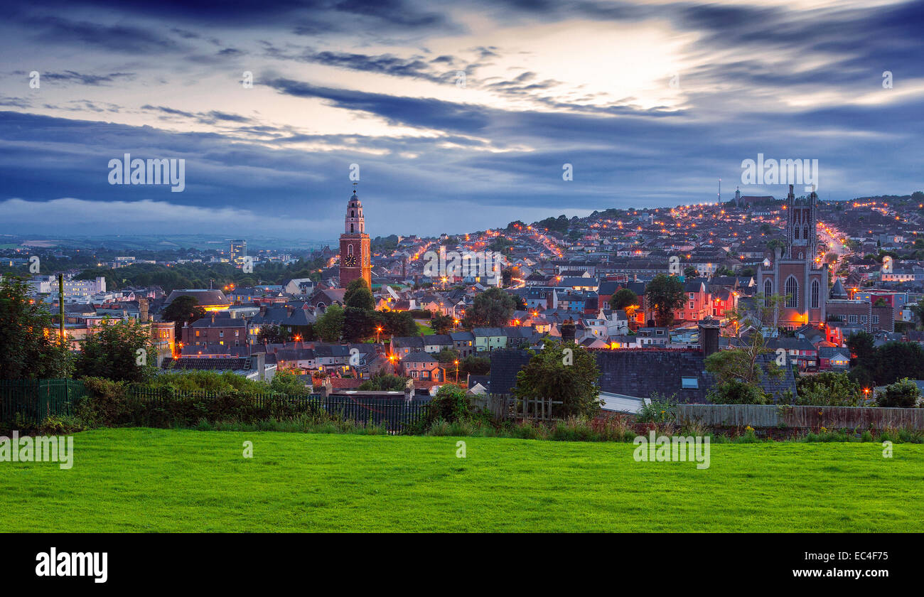 Cork City view from St. Patrick's Hill Stock Photo