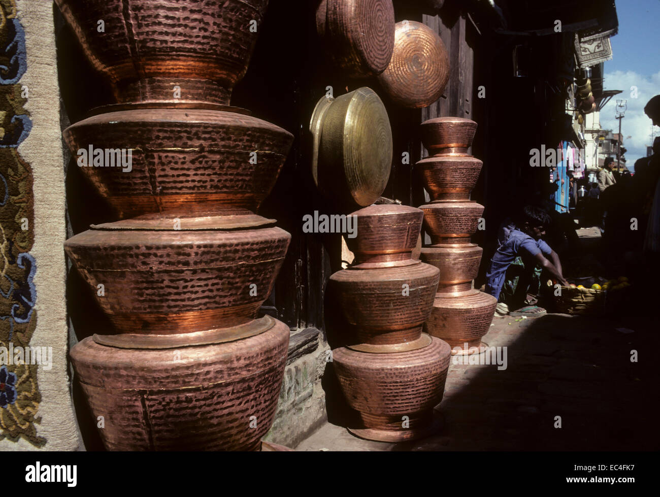 A shop selling copper pots in Kathmandu, Nepal Stock Photo Alamy
