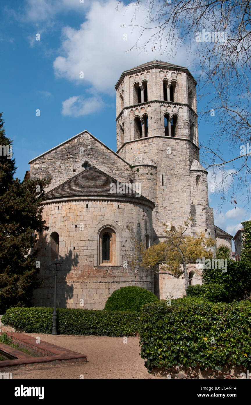 Girona Pc.Lucia church - Monastery of Sant Pere de Galligants (Girona)   Catalonia Spain Spanish Stock Photo