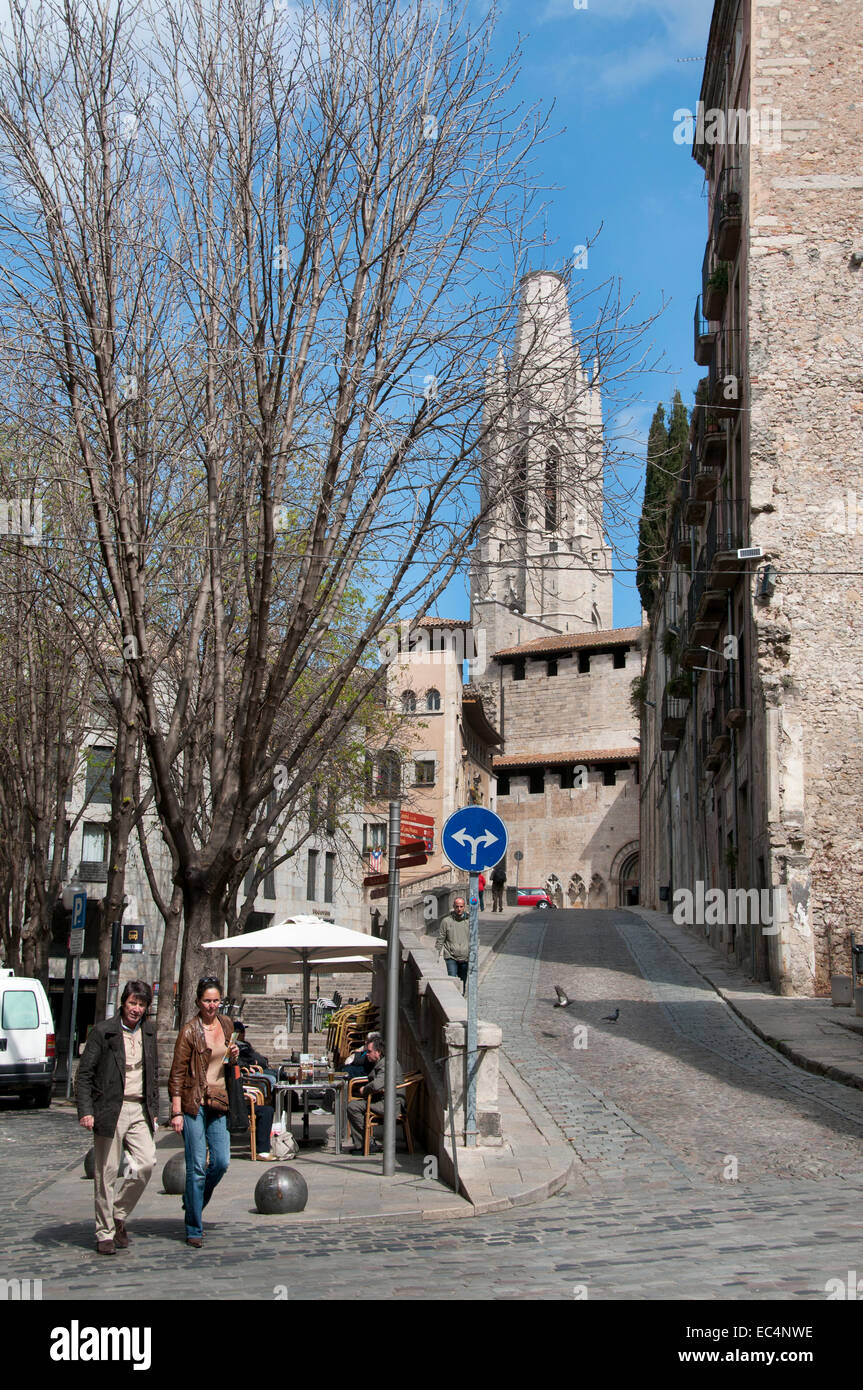 Basilica Parroquial de Sant Feliu Church of Sant Feliu Catalonia Girona Catalonia Spain Spanish Stock Photo