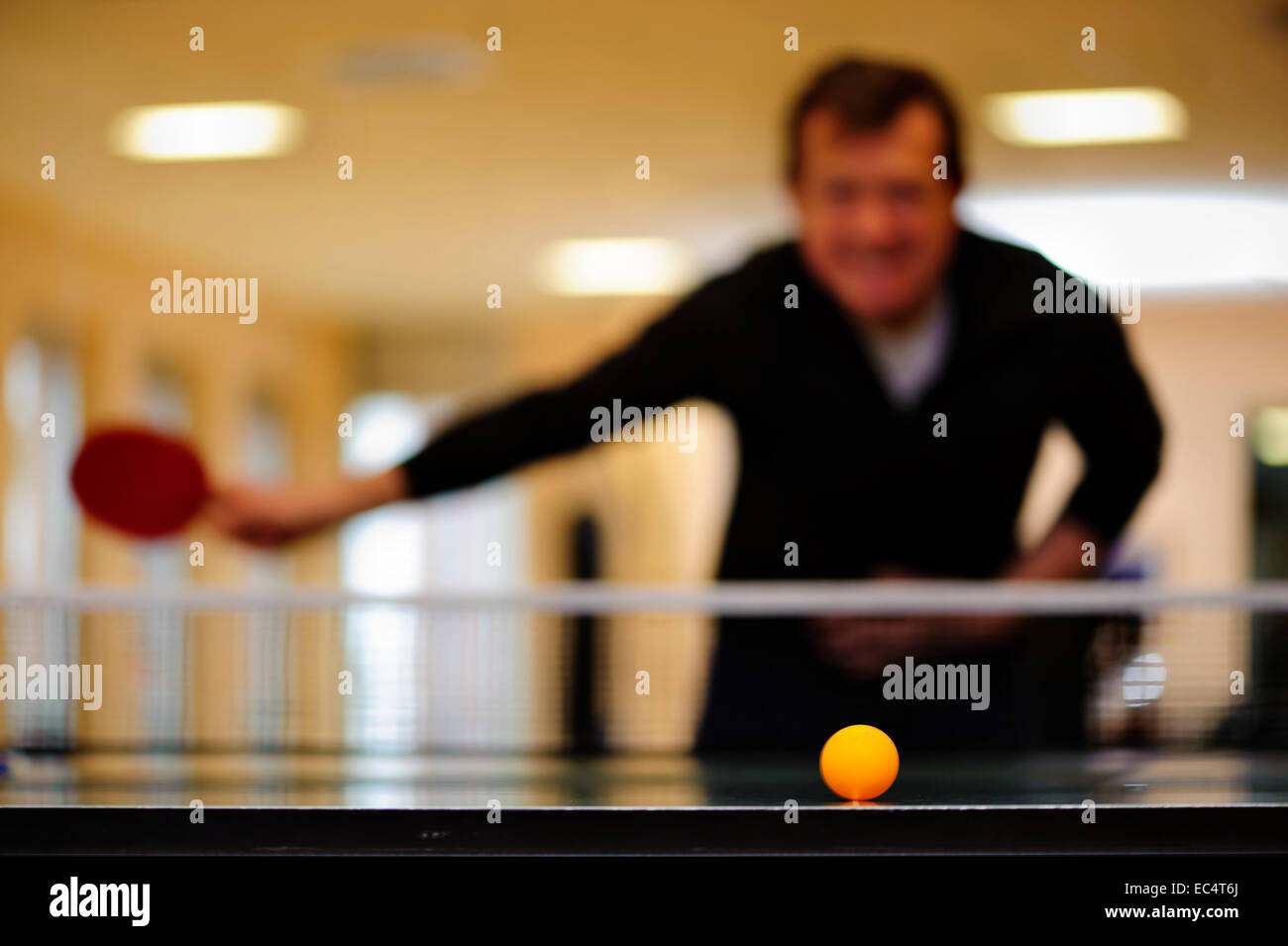 Table tennis player with forehand stroke Stock Photo Alamy