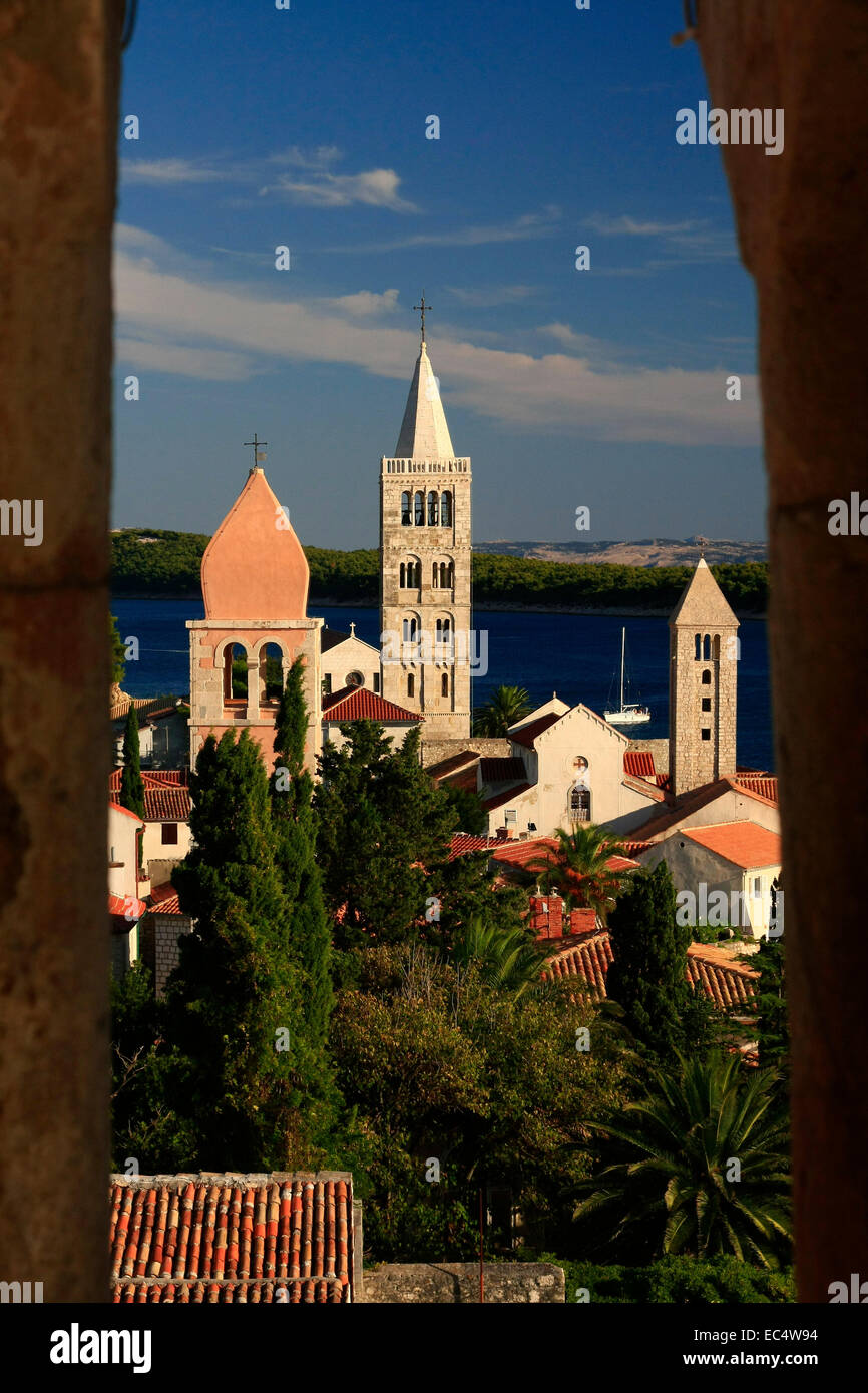 Croatia, Kvarner, Insel Rab, Blick ueber die Altstadt Rab Stock Photo