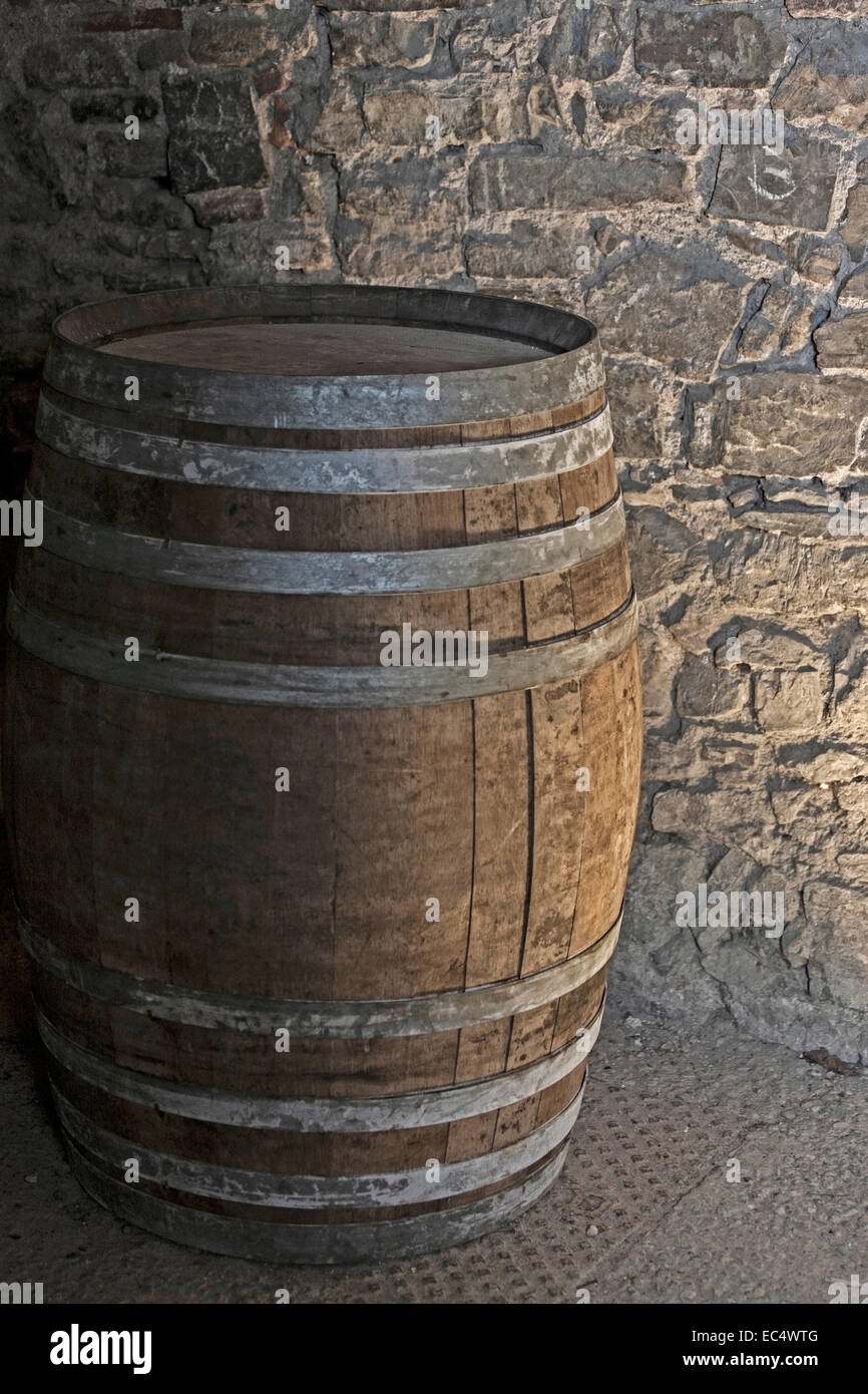 Old wine barrels in a dark vault Stock Photo Alamy