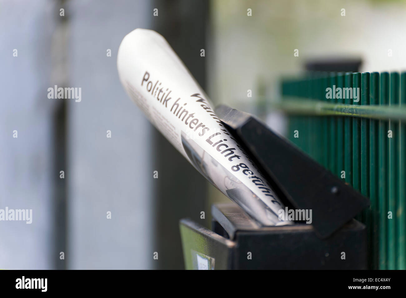 Newspaper is in a mailbox Stock Photo Alamy