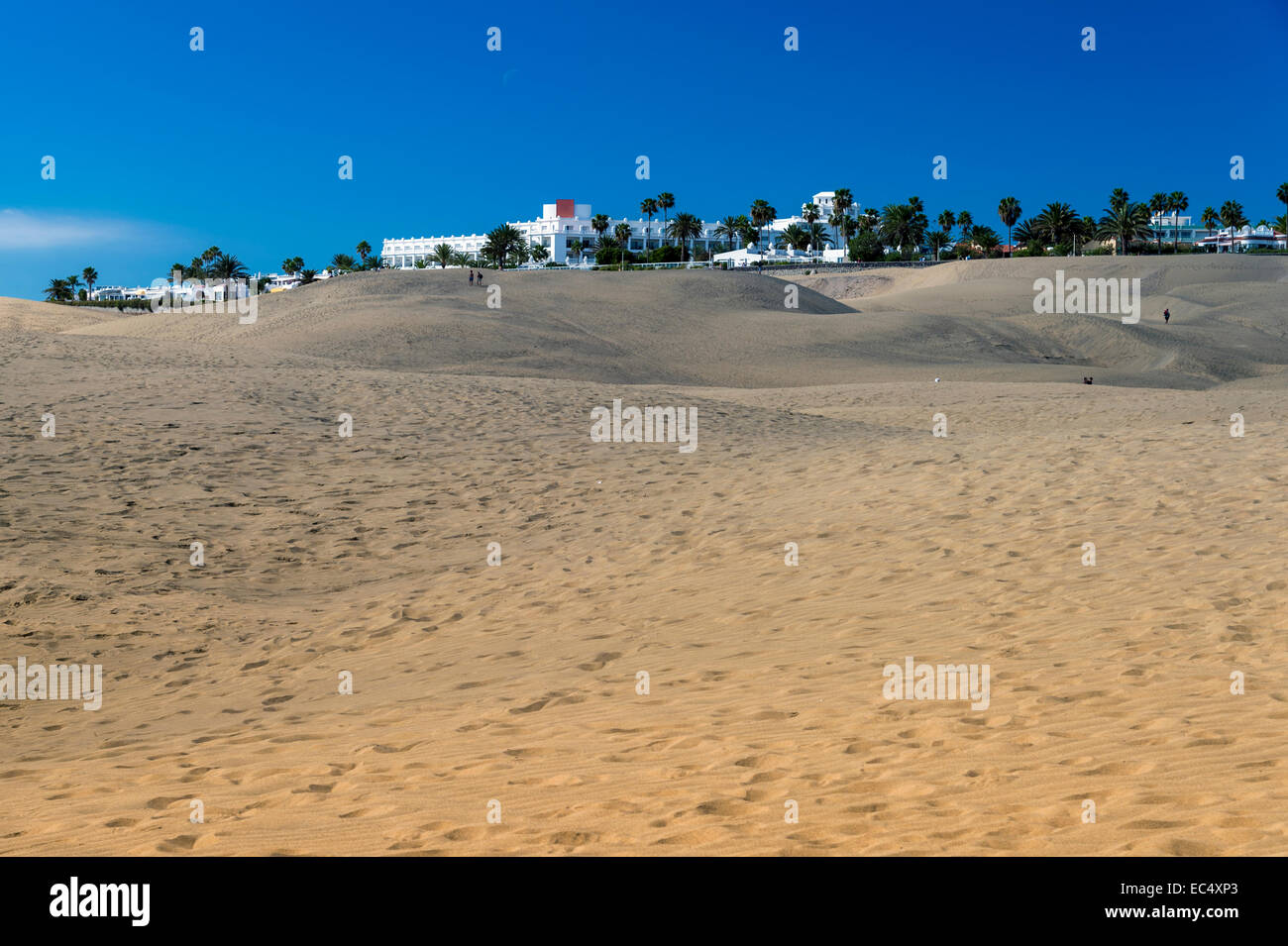 Playa del Ingles on the edge of the dunes of Maspalomas Stock Photo