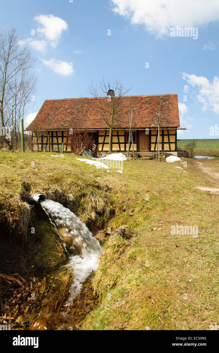 A Frame House in rural Germany Stock Photo