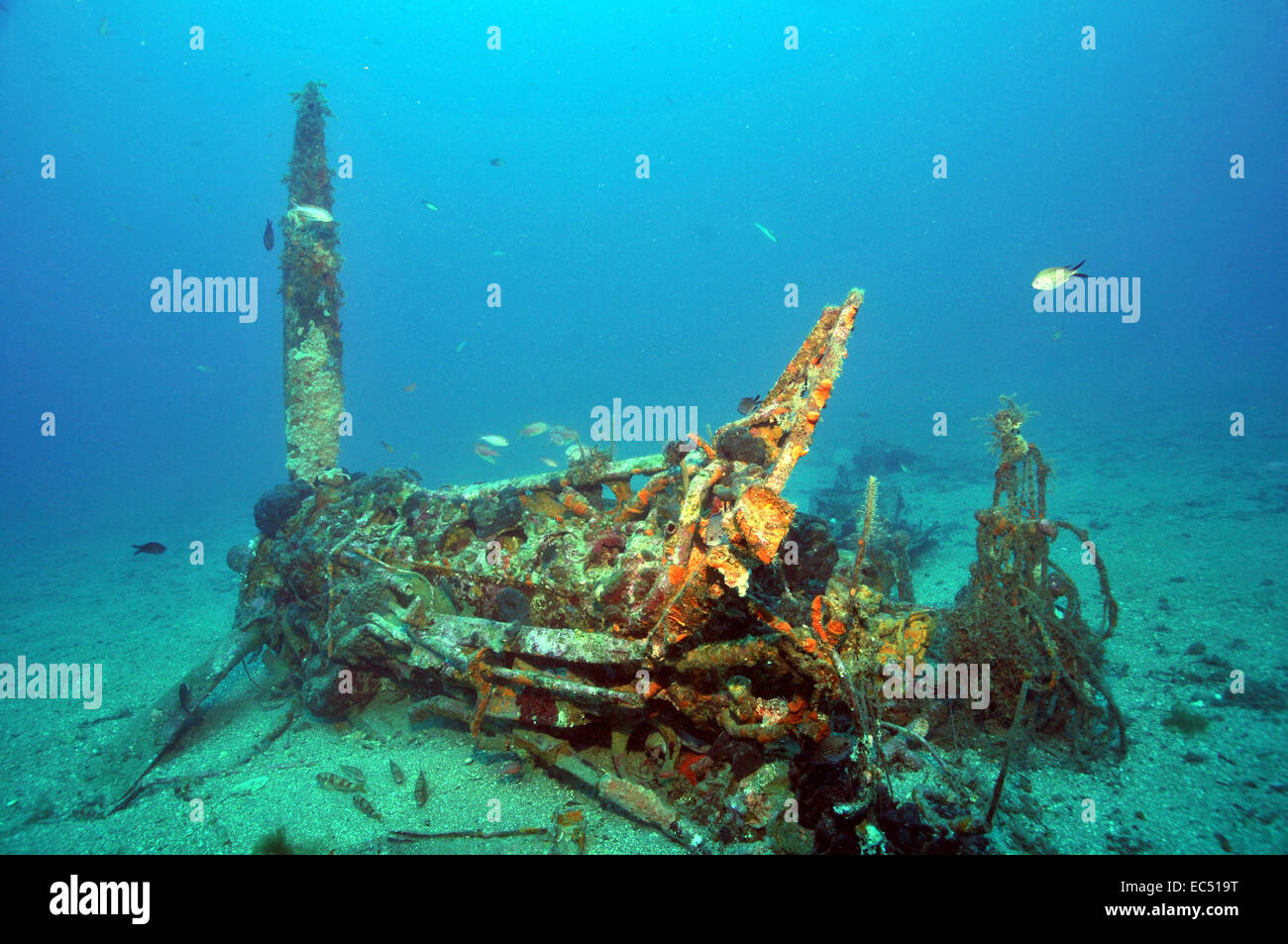 aircraft wreckage Stock Photo