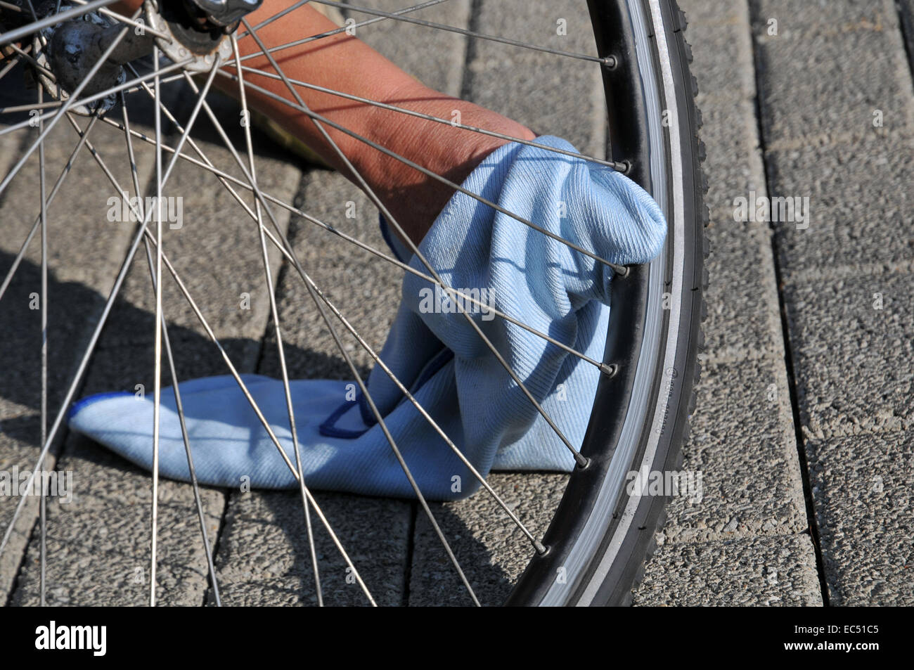 bicycle wheel rims Stock Photo