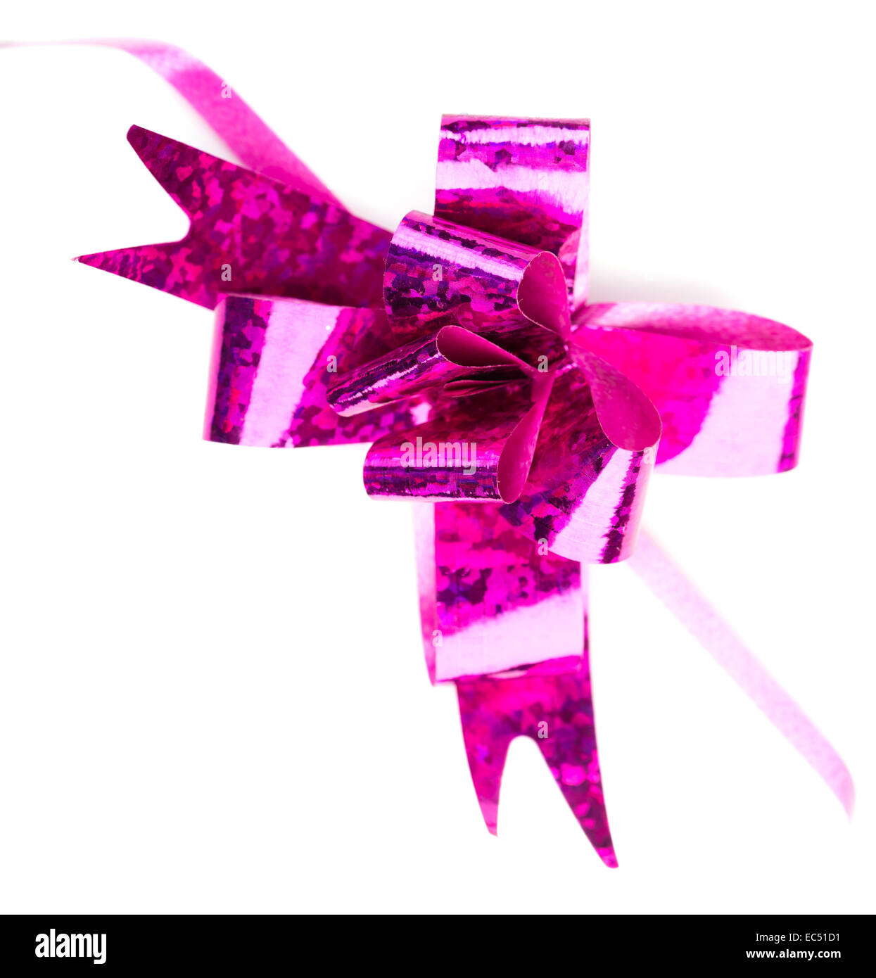 pink ribbon and bow isolated on white background Stock Photo - Alamy