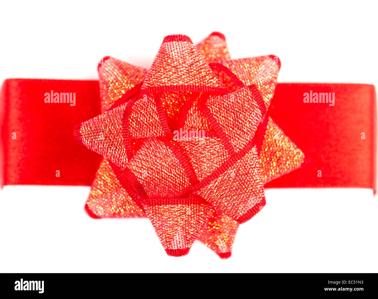 red ribbon and bow isolated on white background Stock Photo - Alamy