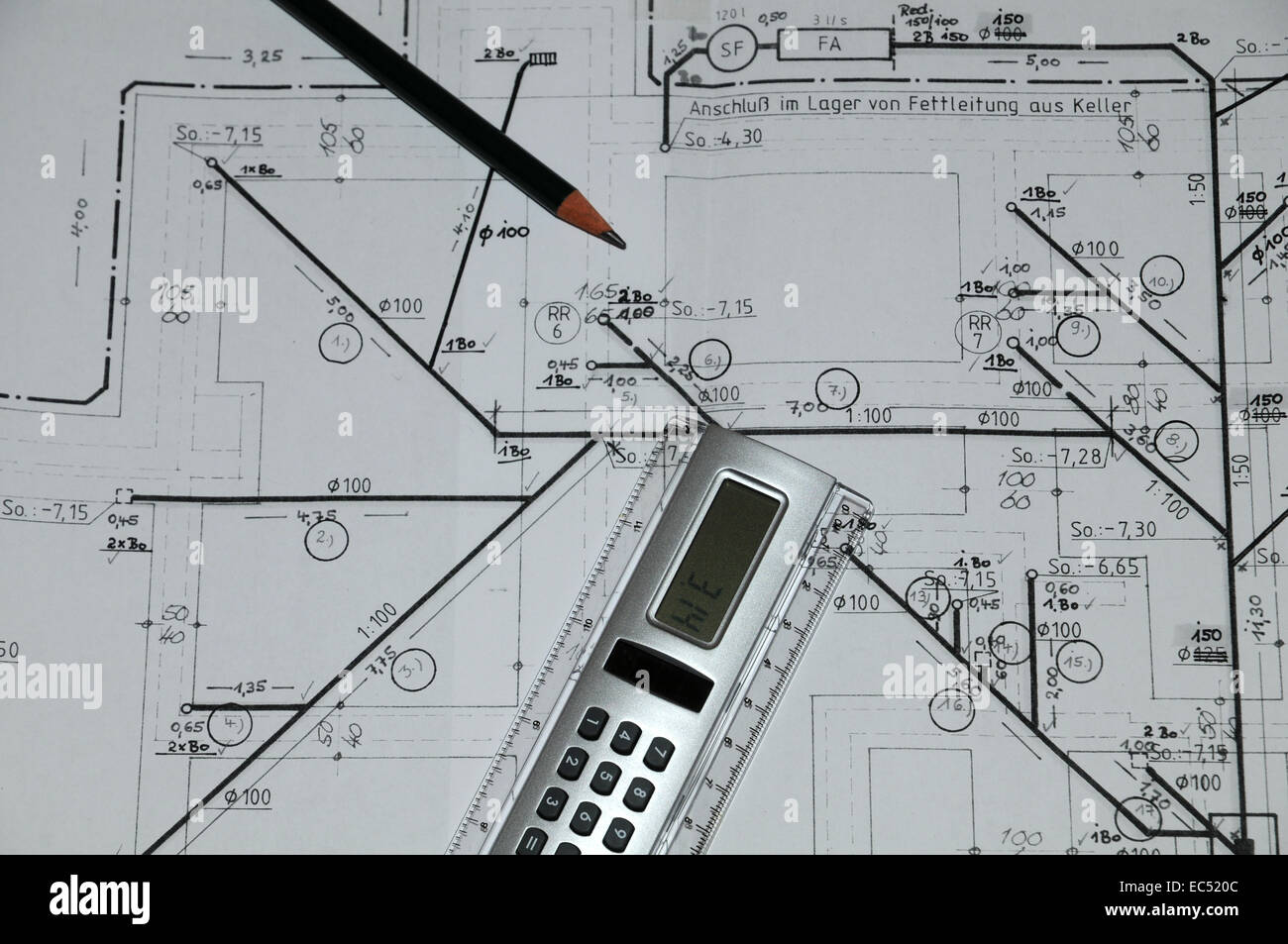architectural drawing Stock Photo