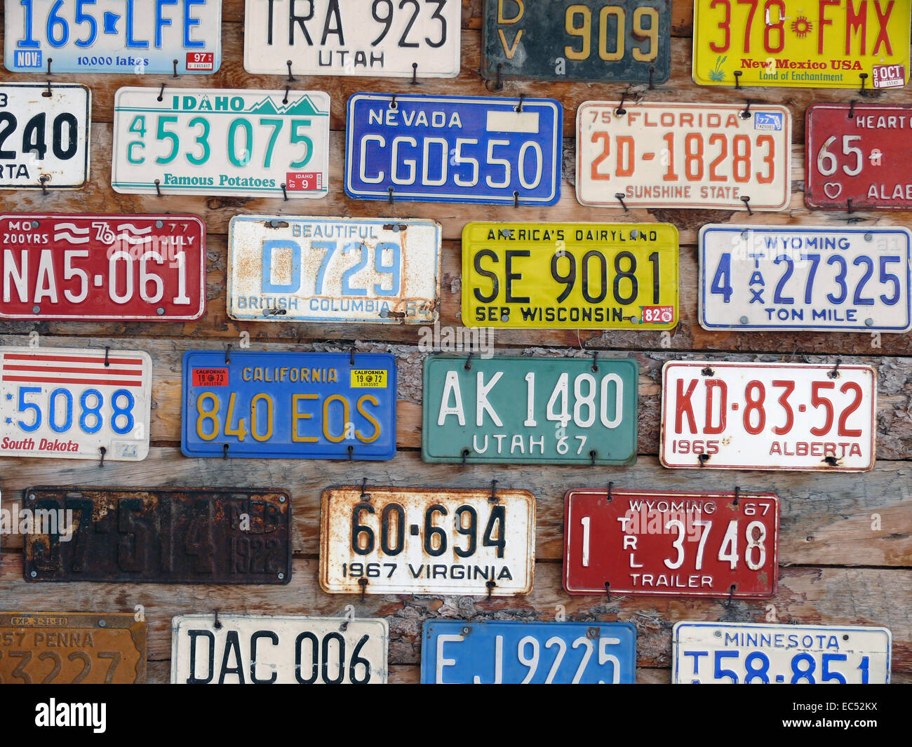 Collection of licence plates Stock Photo Alamy