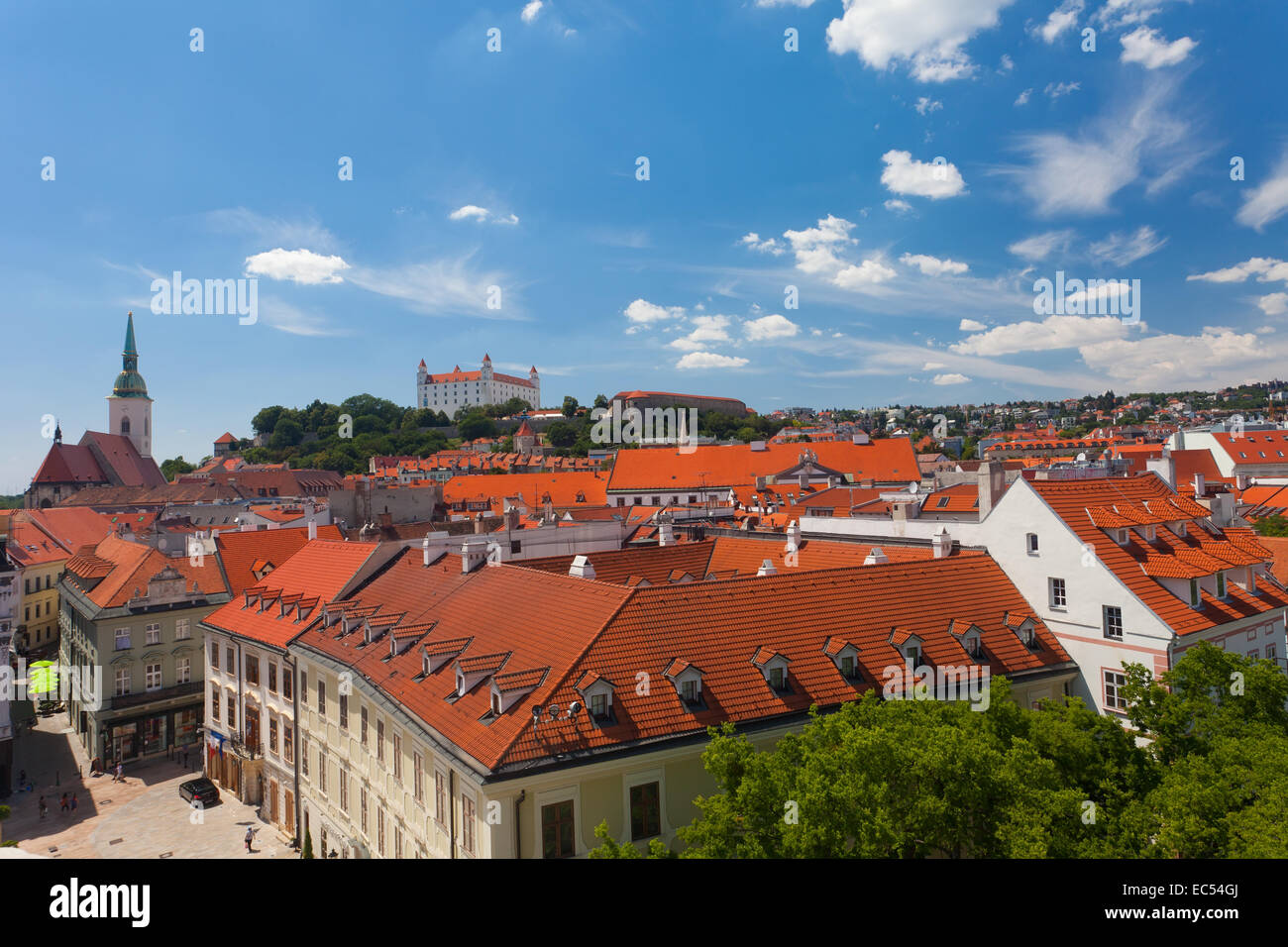 View of the historical center of Bratislava from the hill, Slovakia Stock Photo