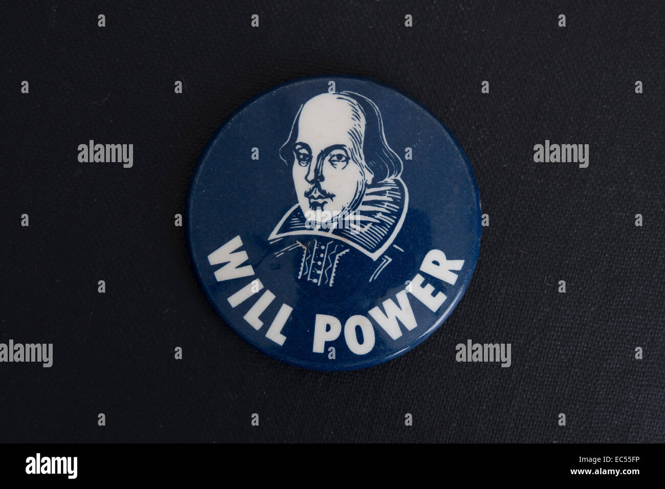 lapel badge of the 1970s intended to encourage interest in literature and the works  of william shakespeare Stock Photo