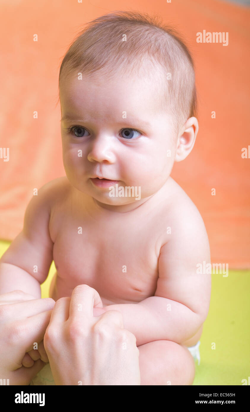 a-3-month-old-baby-alissa-in-front-of-nursery-stock-photo-alamy