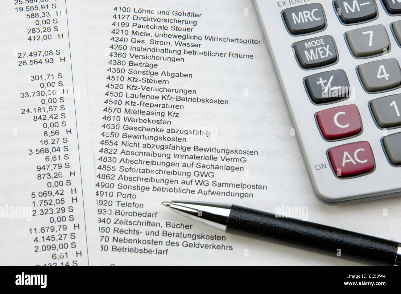 Sheets of a preliminary economic evaluation Stock Photo