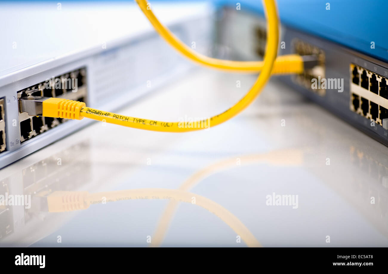 network switches and patch cables Stock Photo Alamy