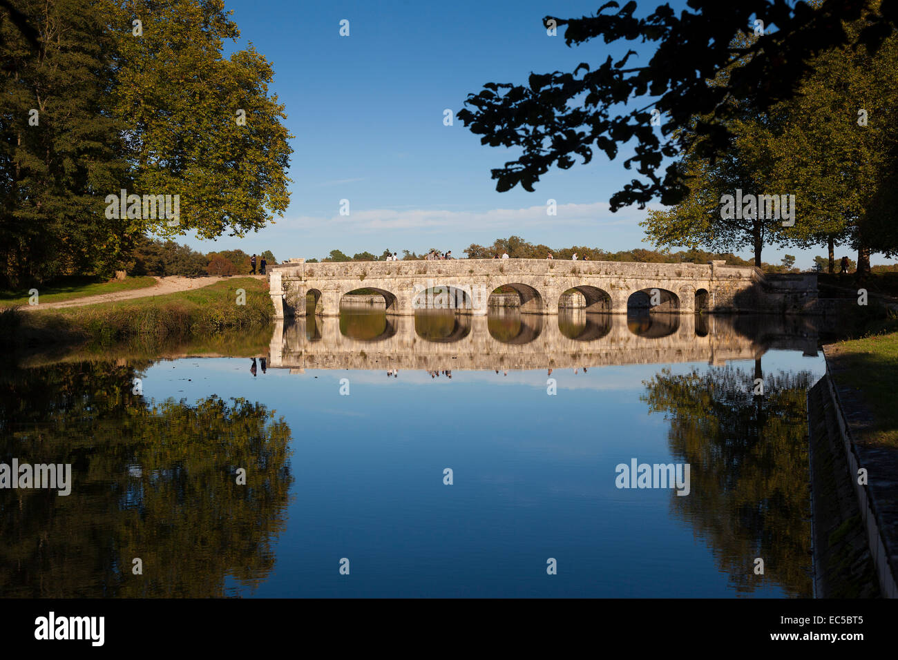 Bridge in the castle of Chambord,  Loire et Cher, Centre region, France Stock Photo