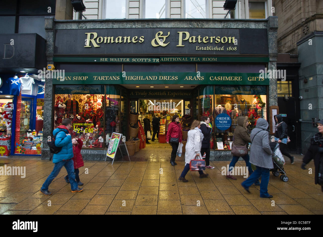 Exterior of ROMANES & PATERSON souvenir shop on Princes Street