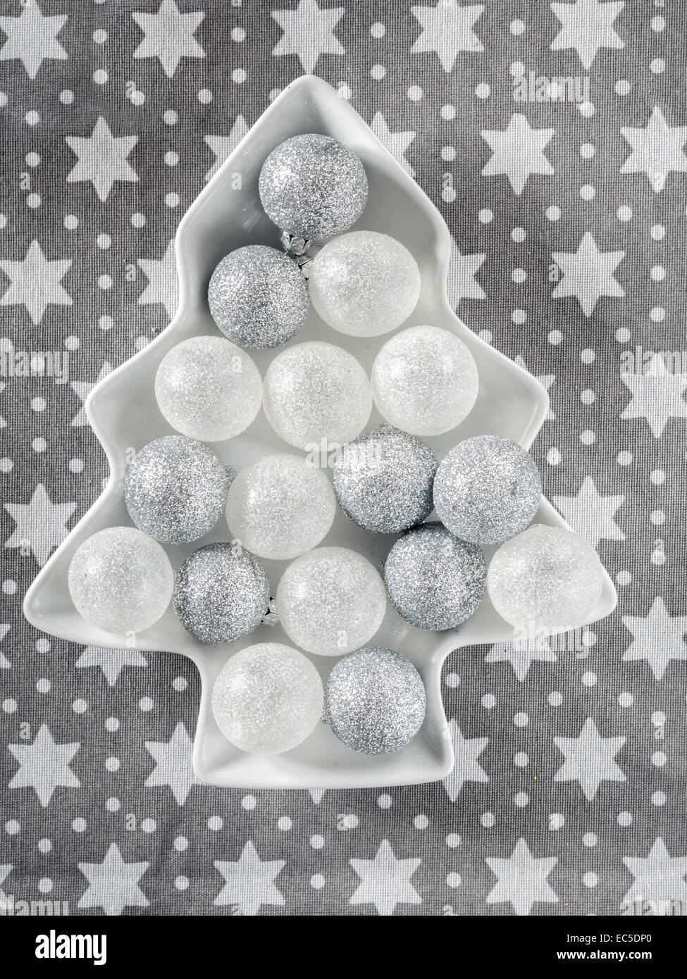 Silver christmas ornaments hires stock photography and images Alamy