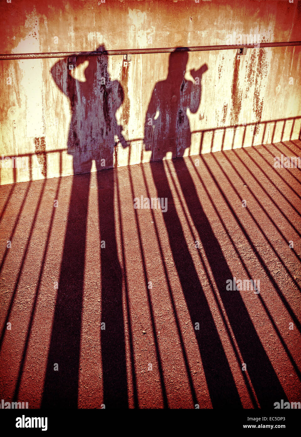 Concept picture of people with cameras shadows. Stock Photo