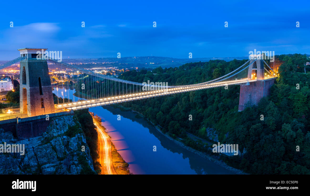 The Clifton Suspension Bridge spanning the Avon River in Bristol, England, United Kingdom, Europe. Stock Photo