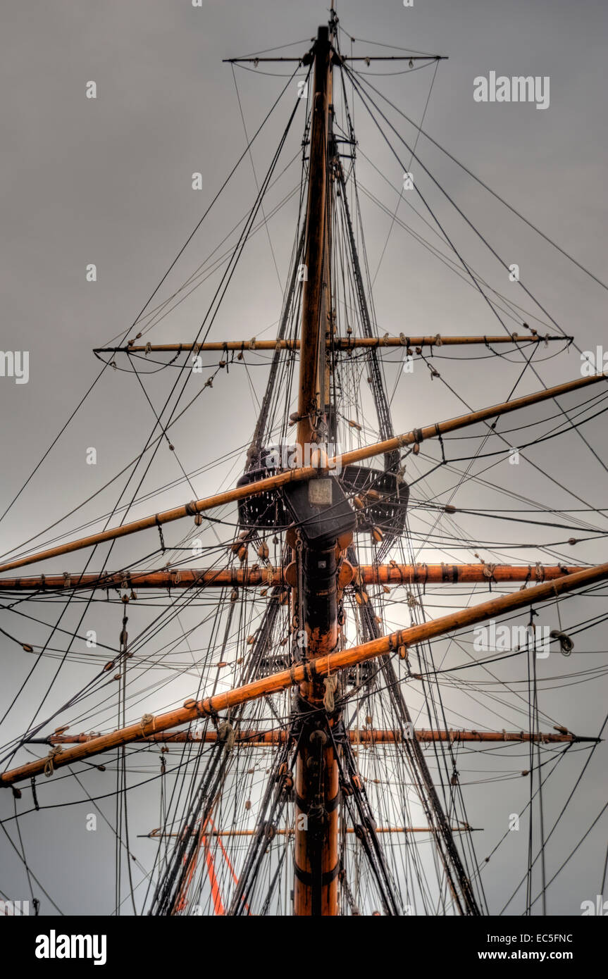Reconstruction of an old Sailing Ship Stock Photo - Alamy